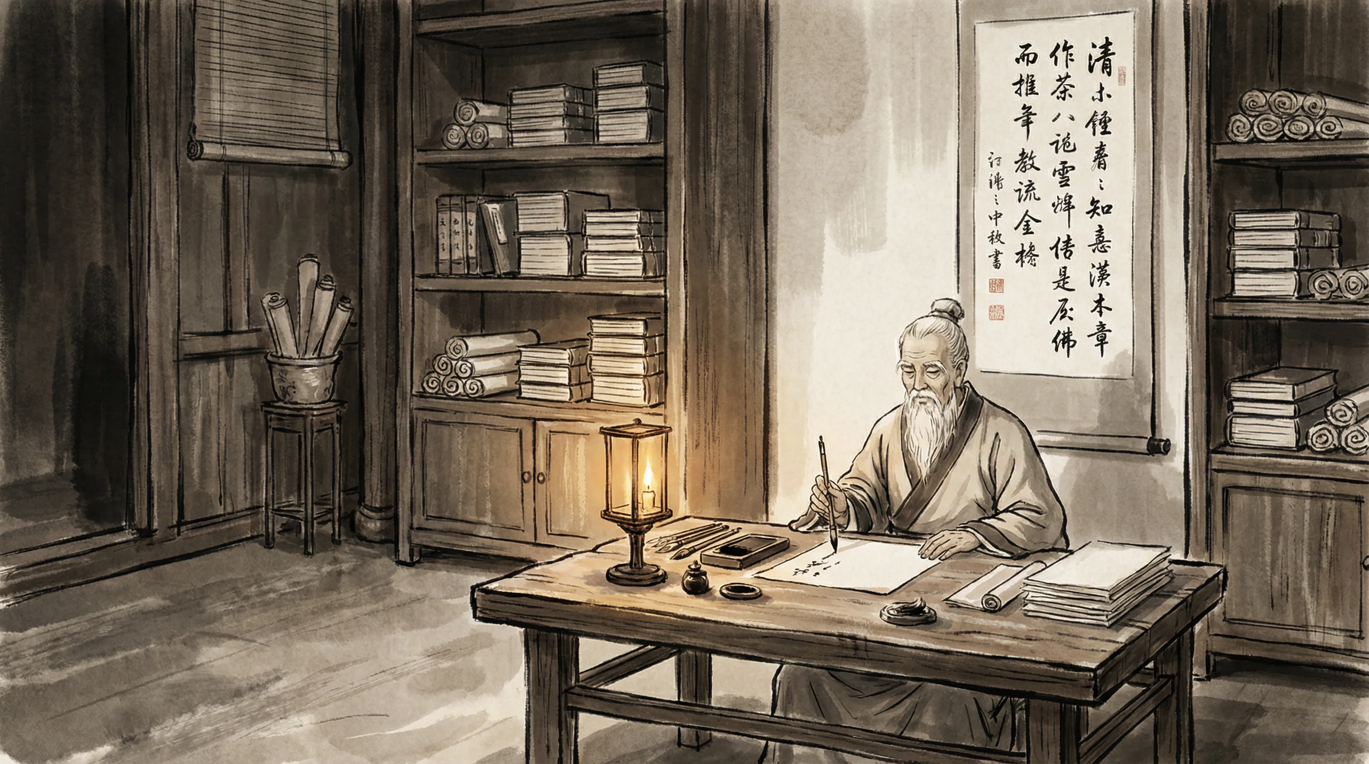 南宫体育名家讲坛书院水墨画